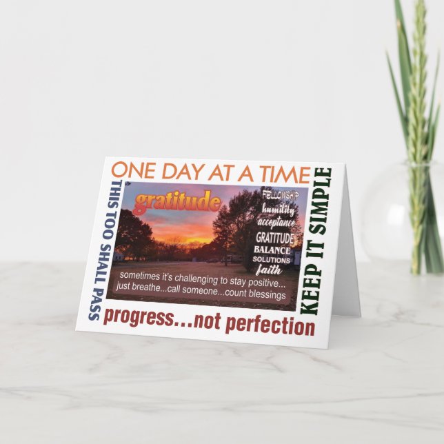 Cartão placa de saudação de gradação de recuperação de 12 (Frente)