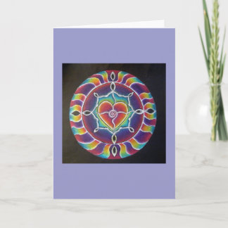 Cartão Placa de saudação de Heart Mandala