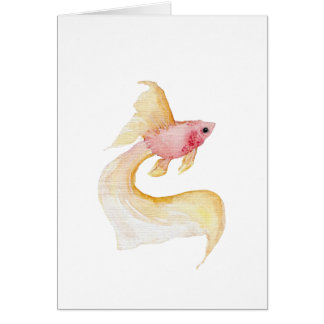 Cartão Placa de saudação de Impressão de Aquarela de Peix