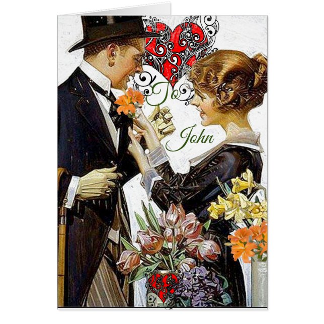 Cartão Placa de saudação de namorados (Frente)