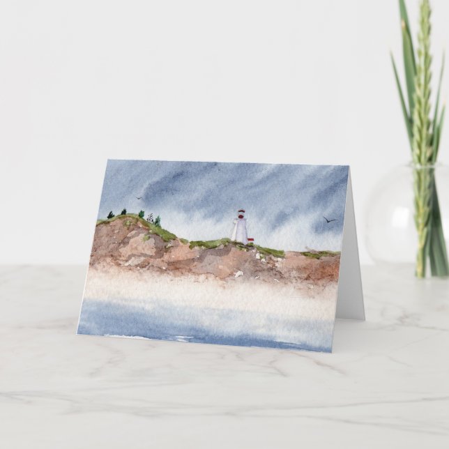 Cartão Placa de saudação de paisagem do farol (Frente)