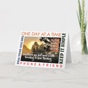 Cartão Placa de saudação de recuperação de 12 etapas 25