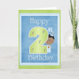 Cartão Placa de saudação de segundo aniversário feliz Des