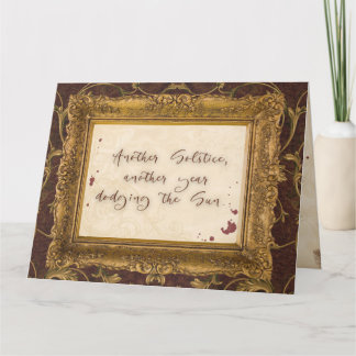 Cartão Placa de Saudação de Solstício Vampiro