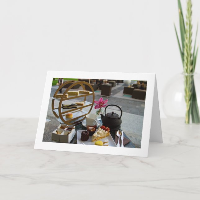 Cartão Placa de saudação de Vazio dobrada à tarde (Frente)