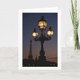 Cartão Placa de saudação de Vazio dobrada em torre Eiffel