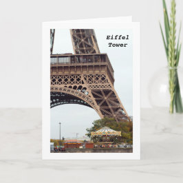 Cartão Placa de saudação de Vazio dobrada em torre Eiffel