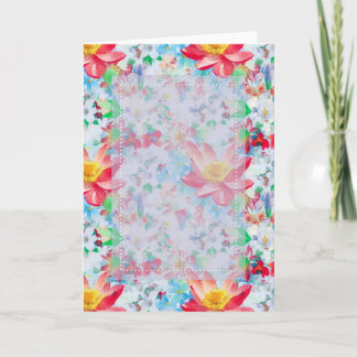 Cartão Placa de Saudação de Vazio Floral D3 Personalizáve