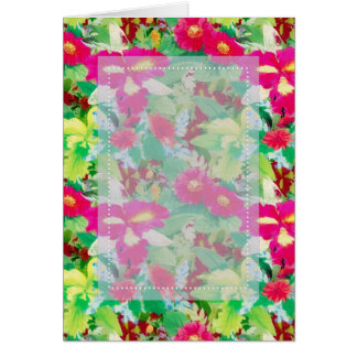 Cartão Placa de Saudação de Vazio Floral D6 Personalizáve