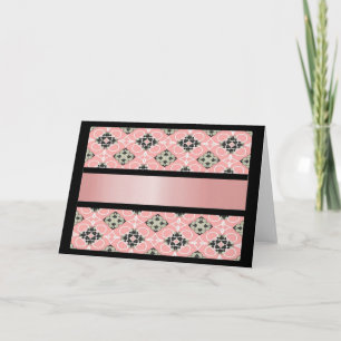 Cartão Placa de Saudação de Vazio Rosa-MVB Design cor-de-