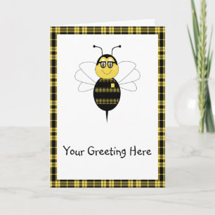 Cartão Placa de Saudação do Bumble Bee SpellingBee