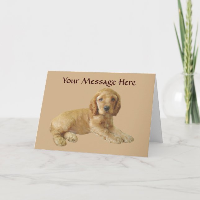 Cartão Placa de saudação do Cocker Spaniel Puppy (Frente)