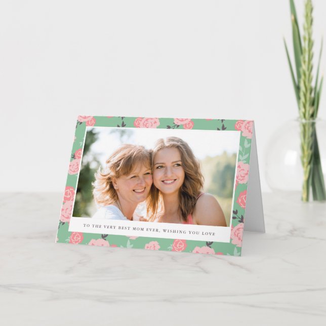 Cartão Placa de Saudação do Dia de as mães de Fotografia  (Frente)