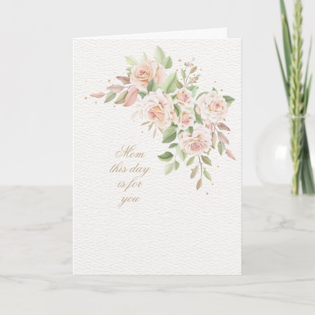 Cartão Placa de saudação do Dia de as mães Rosa Rosa Rosa (Frente)