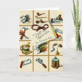 Cartão Placa de saudação do Dia de os pais Vintage