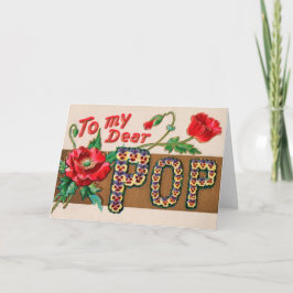 Cartão Placa de saudação do Dia de os pais Vintage Pop