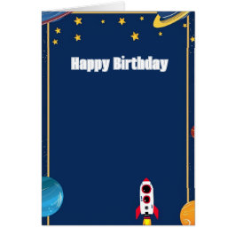 Cartão Placa de saudação do Foguete Vermelho e Branco Tre