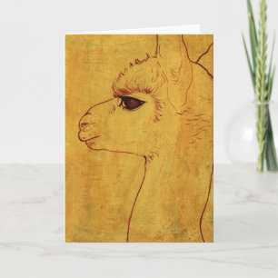 Cartão Placa de Saudação do Perfil Alpaca