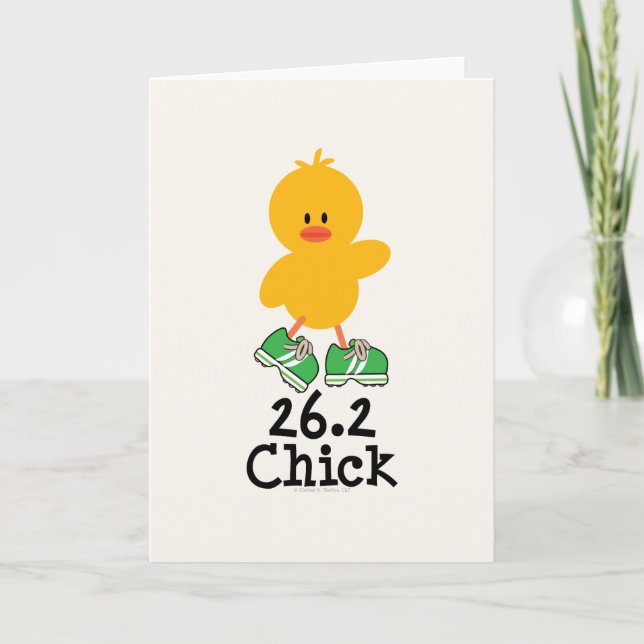 Cartão Placa de saudação do Pintinho 26.2 (Frente)