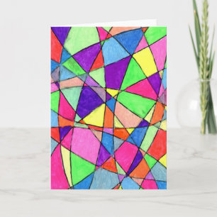 Cartão Placa de saudação do projeto abstrato "Vidro manch