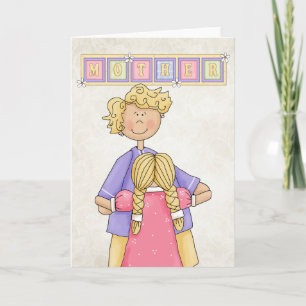 Cartão Placa de saudação do Vazio da mãe/filha do Dia 