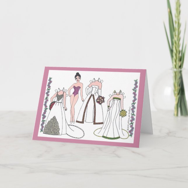 Cartão Placa de saudação do Vazio de Boneca de Papel Mode (Frente)