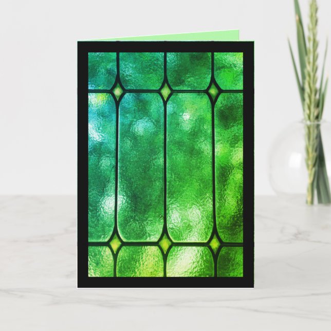 Cartão Placa de Saudação do Vazio Emerald Stainald Staine (Frente)