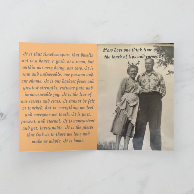 Cartão placa de saudação dobrada de 5" x 7" padrão da fam (Interior)