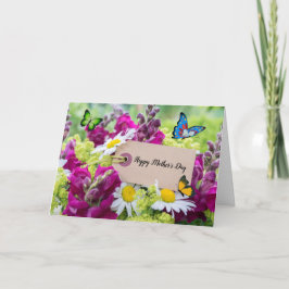 Cartão Placa de saudação dobrada do Buquê de Dia de as mã