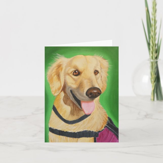 Cartão Placa de saudação dobrada do ouro Retriever (Frente)