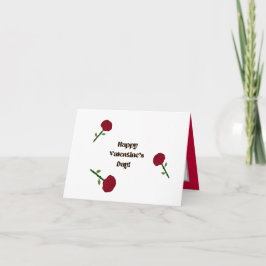 Cartão Placa de saudação dobrada Rosa vermelha Small, 4" 