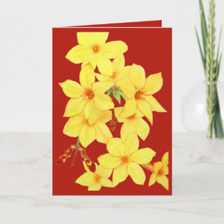 Cartão Placa de saudação Jasmine FLower Watercolor