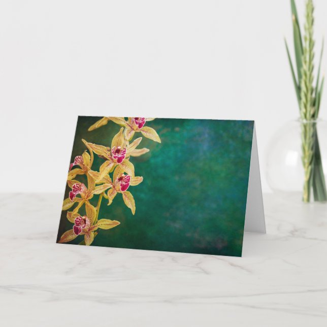 Cartão Placa de saudação Orchid, dentro de vazio (Frente)