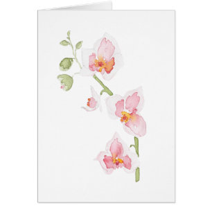 Cartão Placa de saudação Orchid Watercolor Impressão