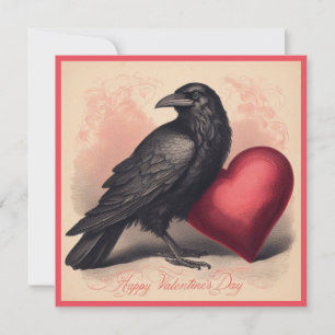 Cartão Placa de saudação plana do Gótico Crow do Namorado