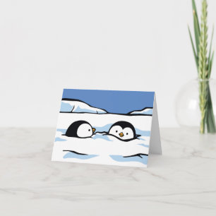 Cartão Placa de saudação profunda da neve do Pintinho pin