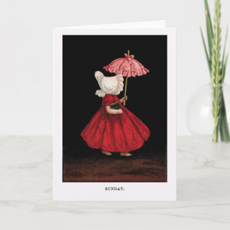 Cartão Placa de saudação Sunbonnet Sue no início dos anos