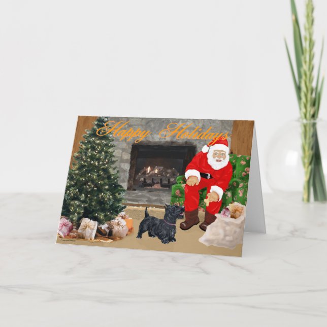 Cartão Placa de saudação Terrier escocesa (Frente)