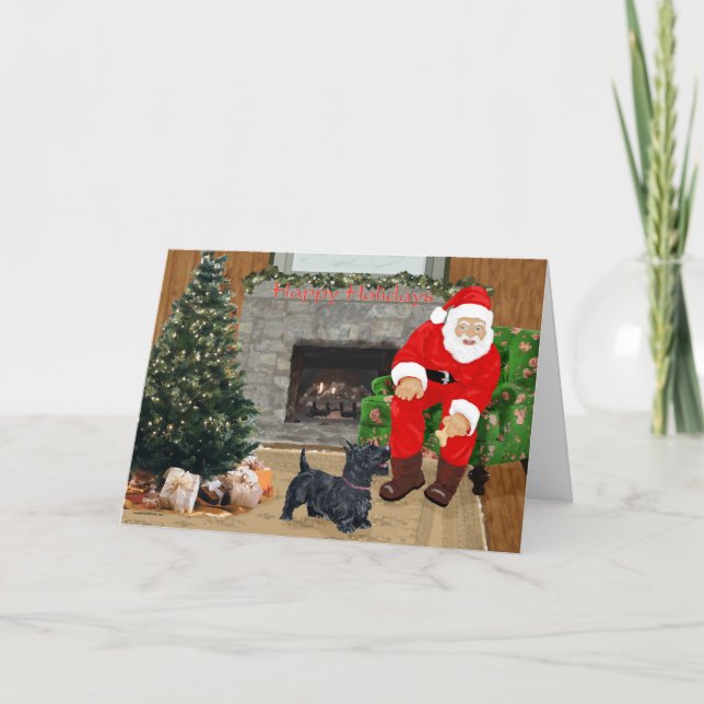 Cartão Placa de saudação Terrier escocesa (Frente)