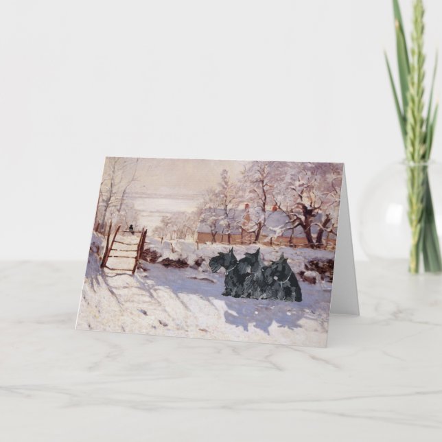 Cartão Placa de saudação Terrier escocesa (Frente)