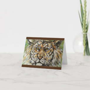 Cartão Placa de saudação Tigre Dobrada, Pequena, 4" x 5