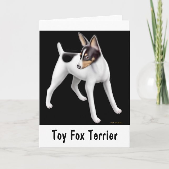 Cartão Placa de Saudação Toy Fox Terrier (Frente)