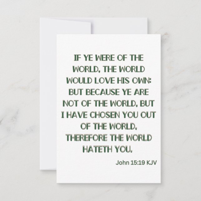 Cartão Placa de Saudação Versa Flat de Bíblia do John 15: (Frente)