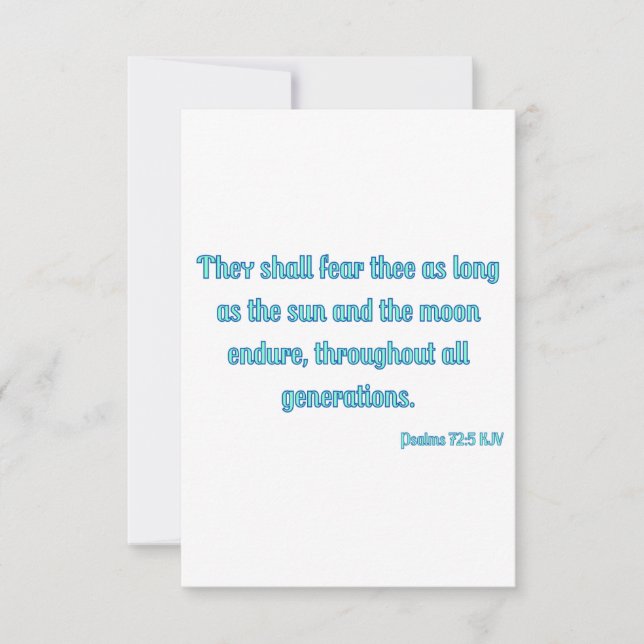 Cartão Placa de Saudação Versa Flat De Bíblia Psalms 72:5 (Frente)