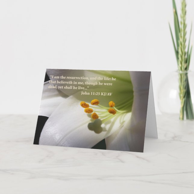 Cartão Placa de script John 11:25 (Frente)