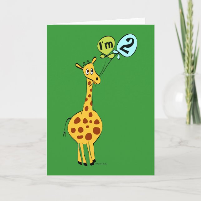 Cartão Placa de segundo aniversário (Frente)