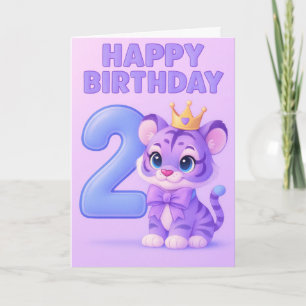 Cartão Placa de segundo aniversário Feliz