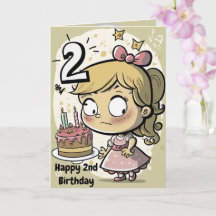 Placa de segundo aniversário Feliz para Menina
