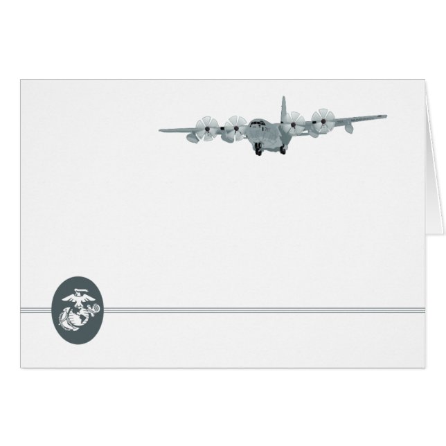 Cartão Placa de segurança de aviação C-130 USMC (Frente horizontal)