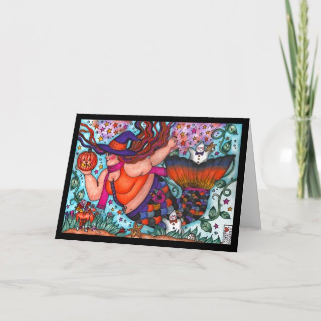 Cartão Placa de Sereia Mágica do Halloween (Frente)